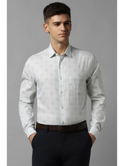 Allen Solly - Men Blue Slim Fit Print Full Sleeves Formal Shirt