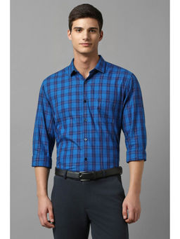 Allen Solly - Men Blue Slim Fit Check Full Sleeves Formal Shirt
