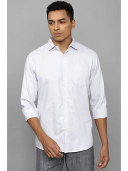 Allen Solly - Men White Slim Fit Textured Full Sleeves Casual Shirt