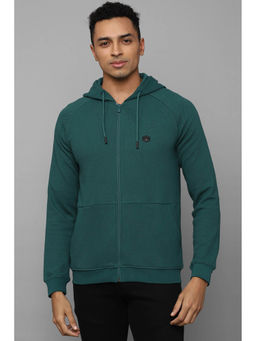 Allen Solly - Men Green Hooded Neck Full Sleeves Casual Jacket