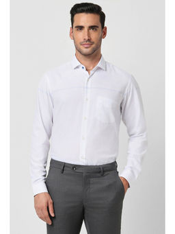 Peter England - Men White Slim Fit Formal Full Sleeves Formal Shirt