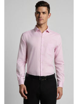 Peter England - Men Pink Slim Fit Printed Full Sleeves Formal Shirt