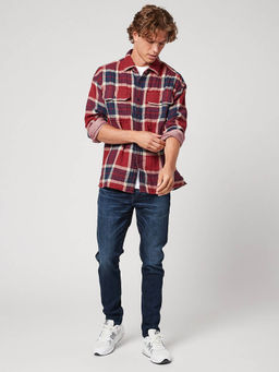 American Eagle - Men Maroon 24/7 Venture Out Flannel