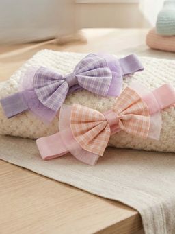 FUNKRAFTS - Girls Printed Bow Stretchable Headband Pack of 2