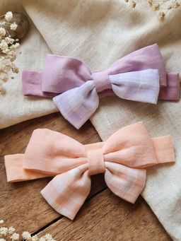 FUNKRAFTS - Girls Bow Checks Headband Pack of 2
