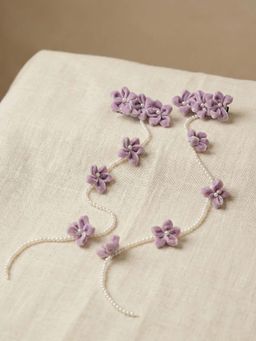 FUNKRAFTS - Girls Purple Floral Alligator Hair Clip Pack of 2