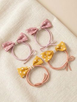 FUNKRAFTS - Girls Bow Printed Hair Tie (Pack Of 4)