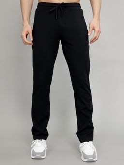 Rock.it - Black Polyester Blend Solid Trackpant