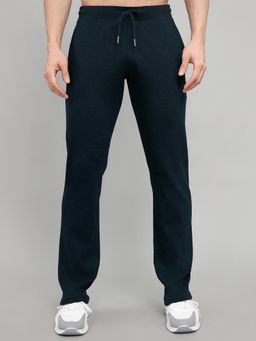 Monte Carlo - Navy Blue Cotton Blend Solid Trackpant