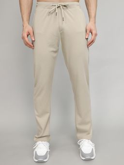 Monte Carlo - Beige Cotton Blend Solid Trackpant