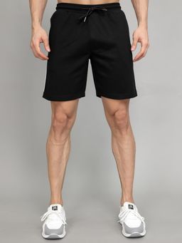 Monte Carlo - Black Cotton Blend Solid Shorts