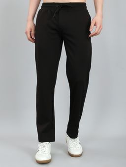 Monte Carlo - Black Cotton Blend Solid Trackpant