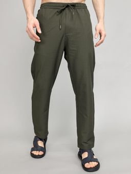 Monte Carlo - Green Cotton Blend Solid Trackpant