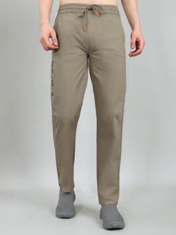 Monte Carlo - Tan Polyester Blend Solid Trackpant