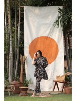 Ekana Label - Black Printed Kaftan Co-Ord (Set of 2)