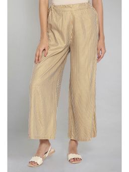 W - Brown Stripes Parallel Pants