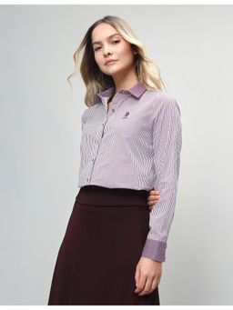 U.S. POLO ASSN. - Women Vertical Striped Regular Fit Shirt