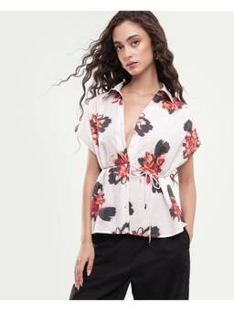 RAREISM - Floral Light Off White Women Top