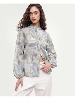 RAREISM - Abstract Pastel Grey Women Top