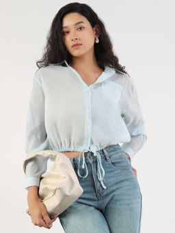 SHOWOFF - Women Blue Solid Shirt