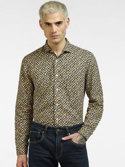 Jack & Jones - Men Printed Yellow Shirt