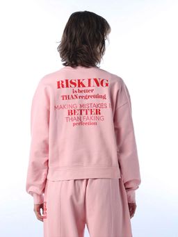 ONLY - Women's Typographic Pink Sweatshirt