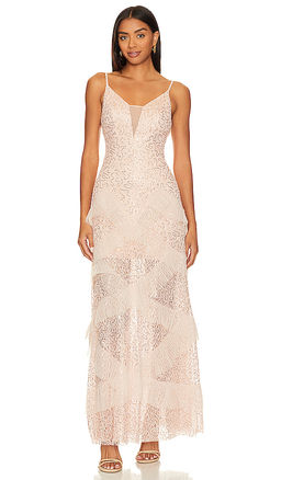 BCBGMAXAZRIA - Ruffle Trim Gown