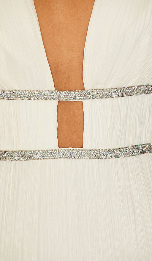 bcbgmaxazria v neck pleated waist maxi dress BCBGMAXAZRIA
