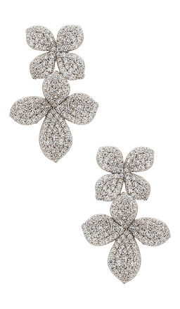 SHASHI - Flower Pave Drop Earring