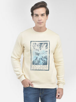CRIMSOUNE CLUB - Men Yellow Graphic Round Neck Sweatshirt