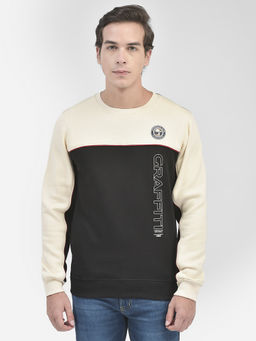 CRIMSOUNE CLUB - Men Yellow Colorblocked Round Neck Sweatshirt