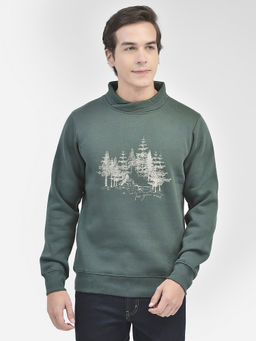 CRIMSOUNE CLUB - Men Green Printed Sweatshirt