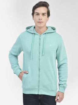 CRIMSOUNE CLUB - Men Mint Turquoise Hooded Sweatshirt