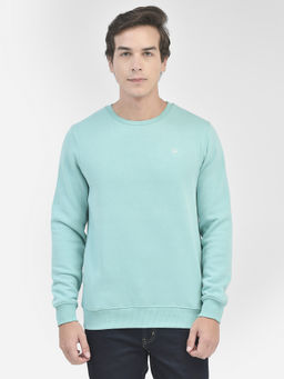 CRIMSOUNE CLUB - Men Turquoise Round Neck Sweatshirt