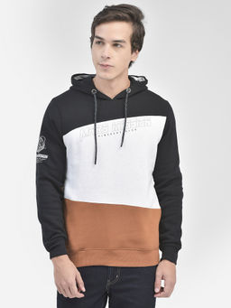 CRIMSOUNE CLUB - Men Multi Color Colorblocked Hooded Sweatshirt