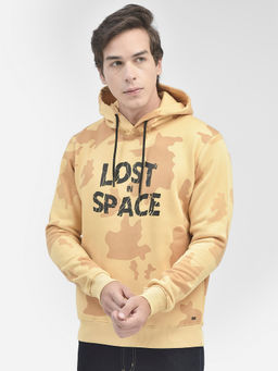 CRIMSOUNE CLUB - Men Orange Camouflage Hooded Sweatshirt