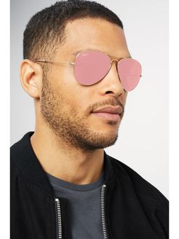 RESIST EYEWEAR - Unisex Uv Protected Pink Lens Aviator Sunglasses (58)