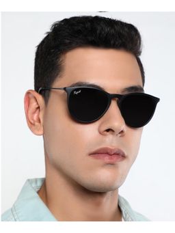 RESIST EYEWEAR - Unisex Uv Protected Black Lens Oval Sunglasses (58)