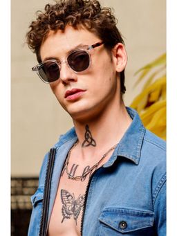 RESIST EYEWEAR - Unisex Uv Protected Black Lens Oval Sunglasses (47)