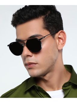 RESIST EYEWEAR - Unisex Uv Protected Black Lens Round Sunglasses (56)