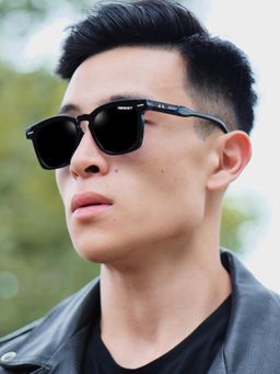 RESIST EYEWEAR - Unisex Uv Protected Black Lens Phantos Sunglasses (55)