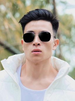 RESIST EYEWEAR - Unisex Uv Protected Black Lens Square Sunglasses (58)