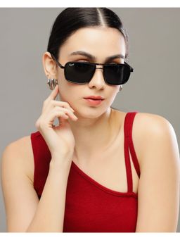 RESIST EYEWEAR - Unisex Uv Protected Black Lens Square Sunglasses (58)