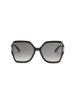 Chopard - Women Full Uv Protected Grey Lens Black Frame Sunglasses (58)