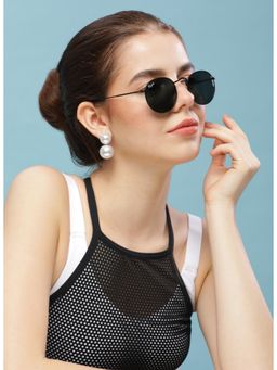 RESIST EYEWEAR - Unisex Uv Protected Black Lens Round Sunglasses (50)