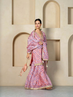 Yuvrani Jaipur - Pink Kota Doriya Potli Sharara with Kurta & Dupatta (Set of 4)