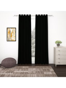 Story@Home - Blackout 300 Gsm Polyester Curtain (Black)