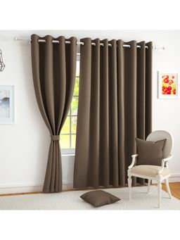 Story@Home - Blackout 300 GSM Polyester Curtain (Brown)