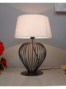 Homesake - Black Tulip Table Lamp Bedside White Shade