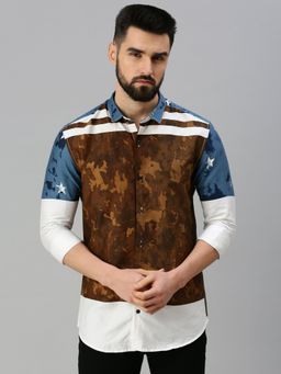 SHOWOFF - Men Full Sleeves Abstract Multi-Color Shirt